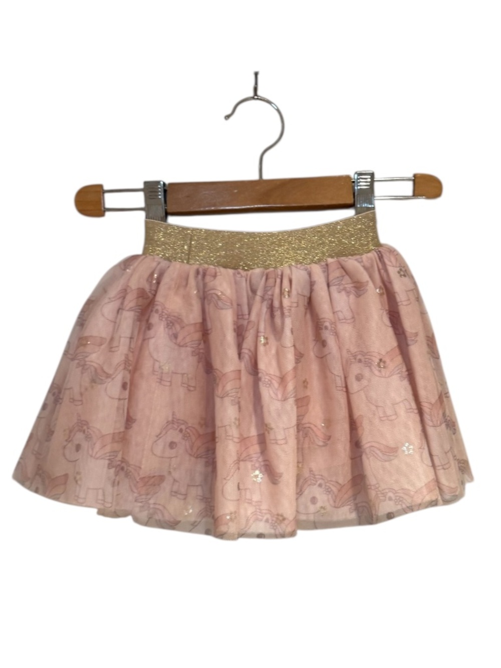 HUXBABY (HUX) pink unicorn tulle tutu skirt - size 2 (18-24m) - flex